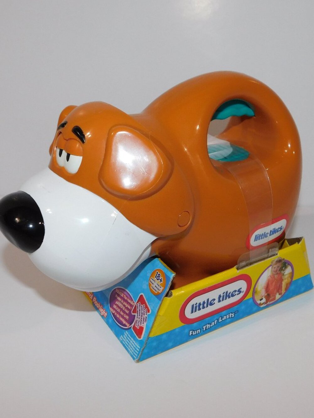 Little Tikes Glowin Animal Flashlight w Sound Brown White Dog NEW Glow n Speak